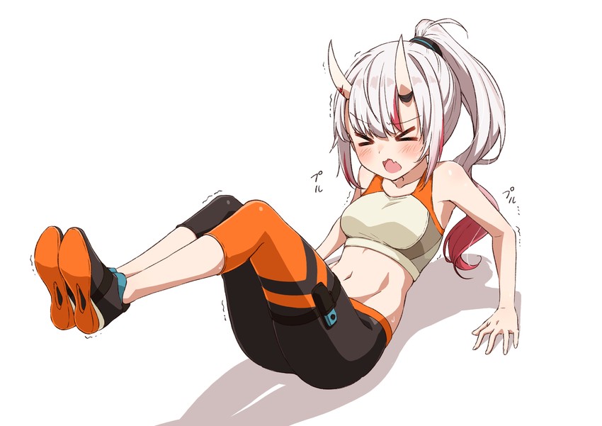 nakiri ayame and ring fit trainee (hololive and 1 more) drawn by asanaya