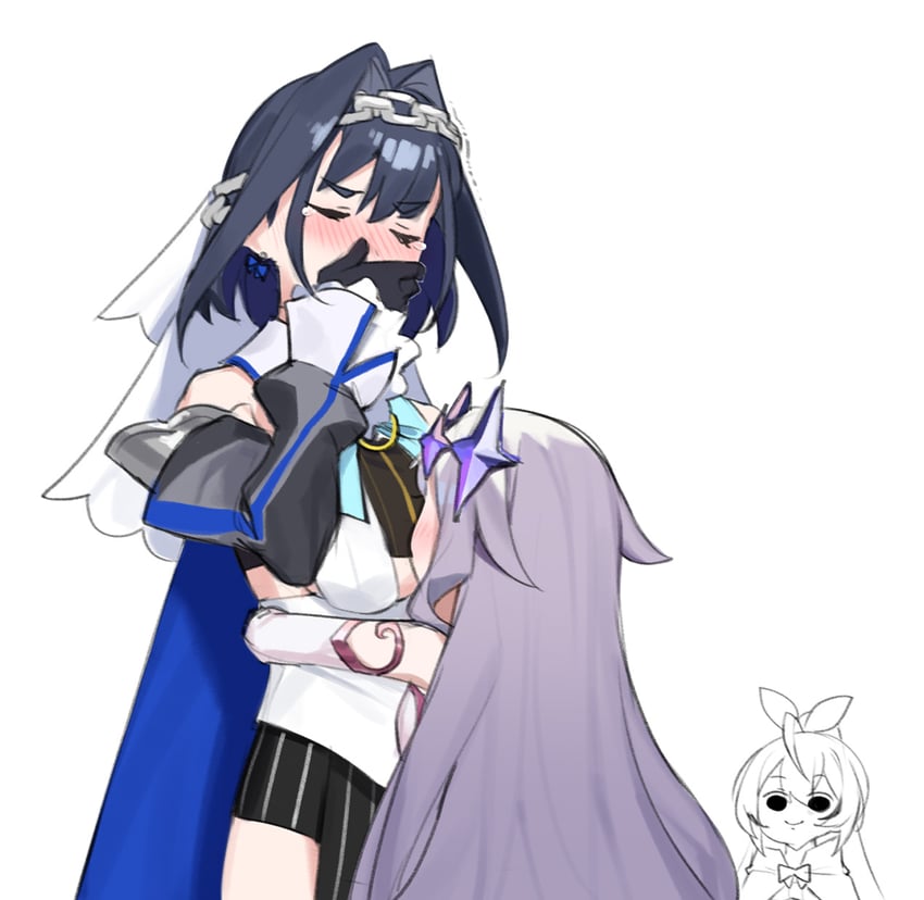 ouro kronii, nanashi mumei, and koseki bijou (hololive and 1 more) drawn by dasdokter