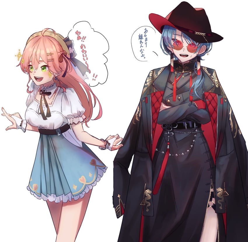 hoshimachi suisei and sakura miko (hololive) drawn by a-rufu
