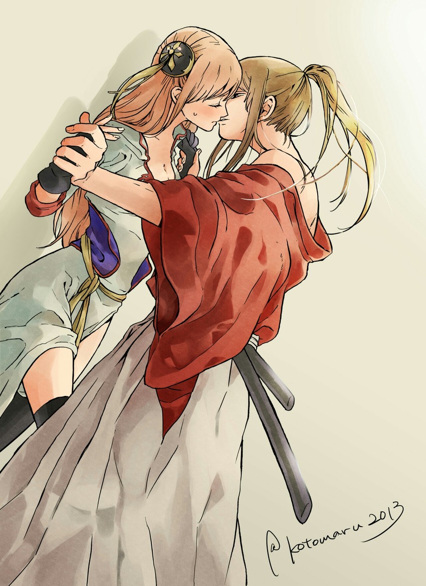 kagura, okita sougo, and himura kenshin (gintama and 1 more) drawn by kotomaru