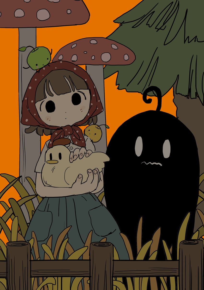 player character and krobus (stardew valley) drawn by ikuta_semi