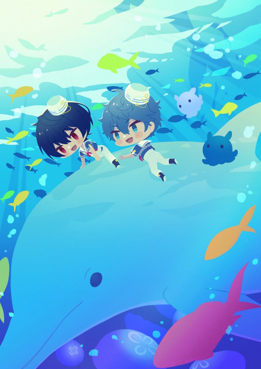 sakuma ritsu and sena izumi (ensemble stars!) drawn by serihara