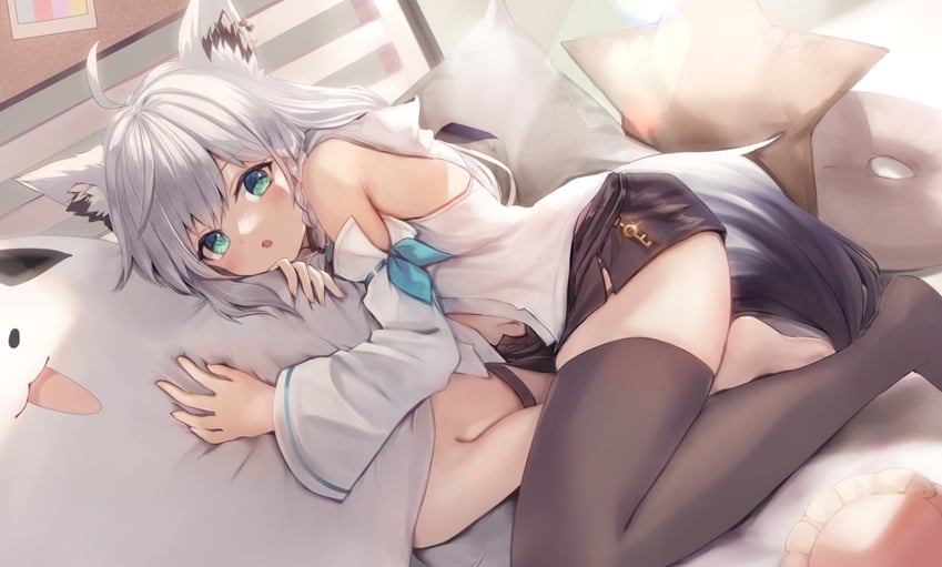 shirakami fubuki and miteiru (hololive) drawn by itone_114