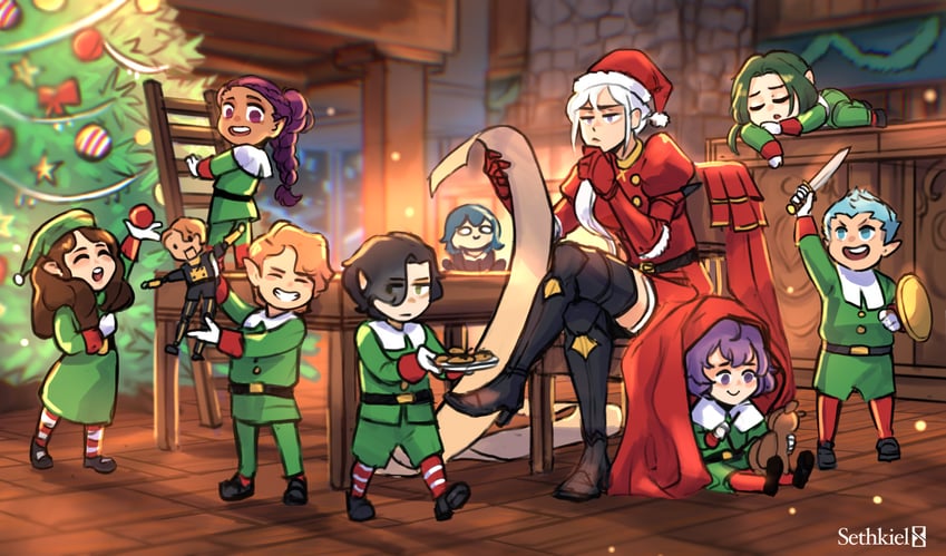 female byleth, edelgard von hresvelg, dorothea arnault, bernadetta von varley, petra macneary, and 4 more (fire emblem and 1 more) drawn by sethkiel