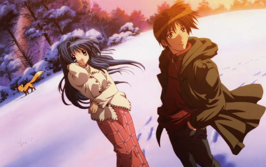 minase nayuki and aizawa yuuichi (kanon and 1 more) drawn by ikeda_kazumi