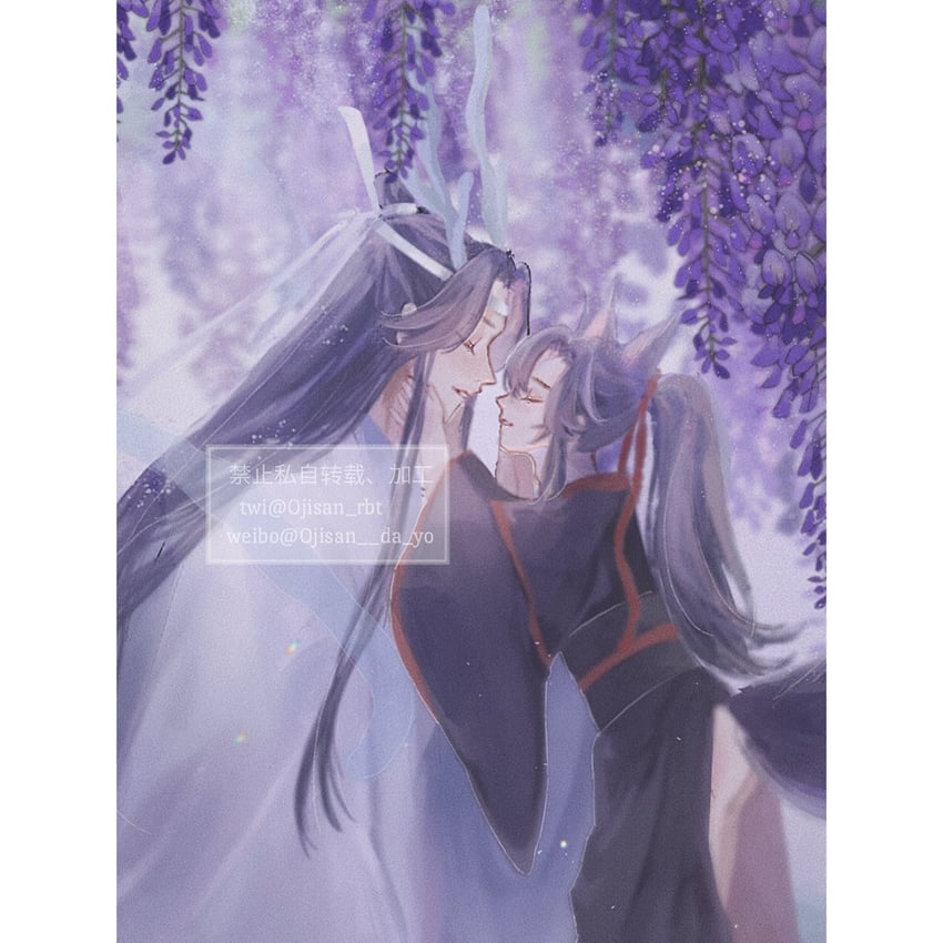 wei wuxian and lan wangji (modao zushi) drawn by ojisan_rbt
