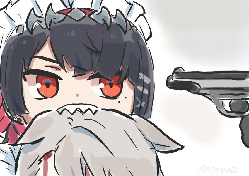 ellen joe and lynette (genshin impact and 2 more) drawn by xinzoruo