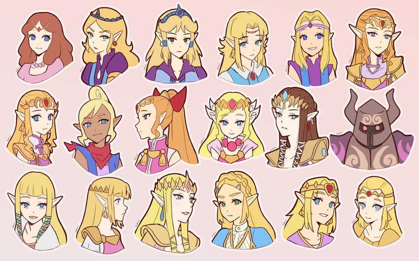princess zelda, toon zelda, tetra, and phantom (the legend of zelda and 15 more) drawn by melodymiisafer