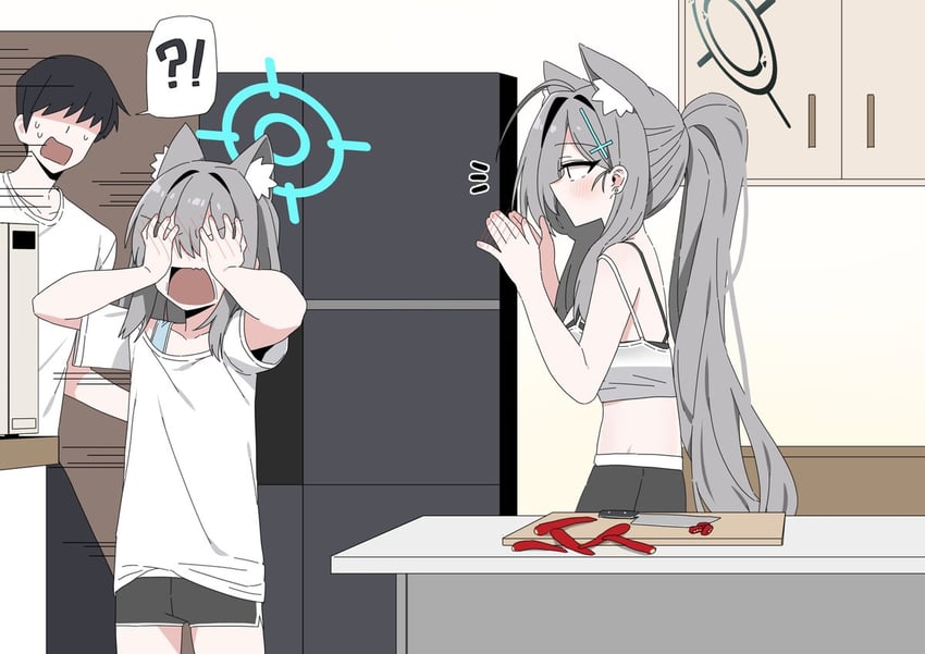 sensei, shiroko, and shiroko terror (blue archive and 1 more) drawn by b.t._(boob_tong)