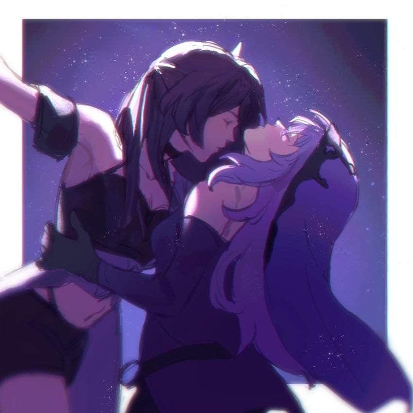 acheron and black swan (honkai and 1 more) drawn by loiska_j