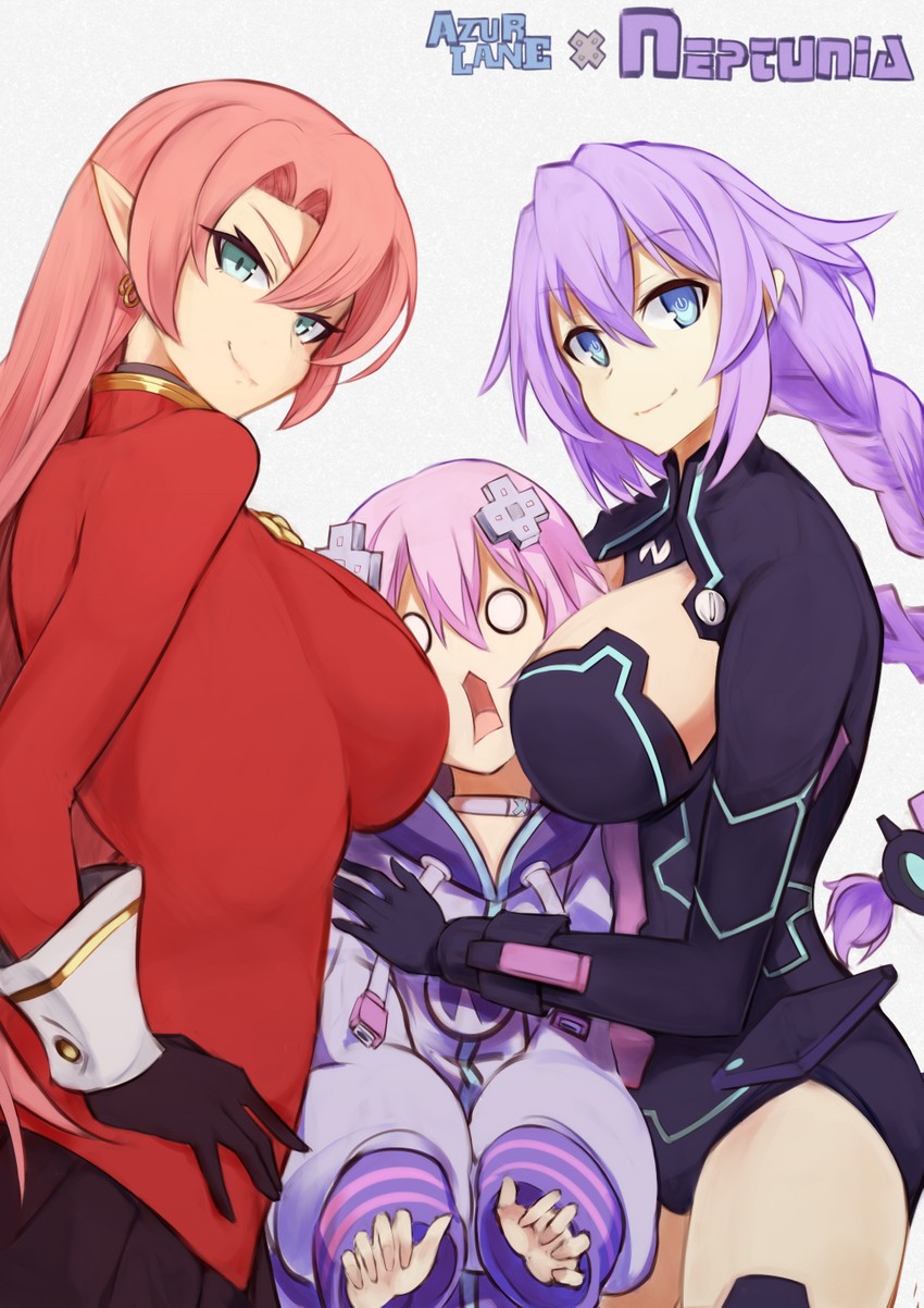 neptune, purple heart, duke of york, and tanaka rie (azur lane and 2 more) drawn by marshall_k