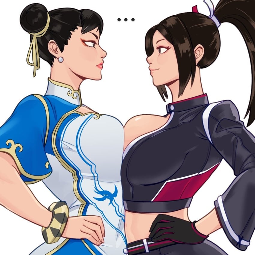 chun-li and shiranui mai (street fighter and 3 more) drawn by skullworms