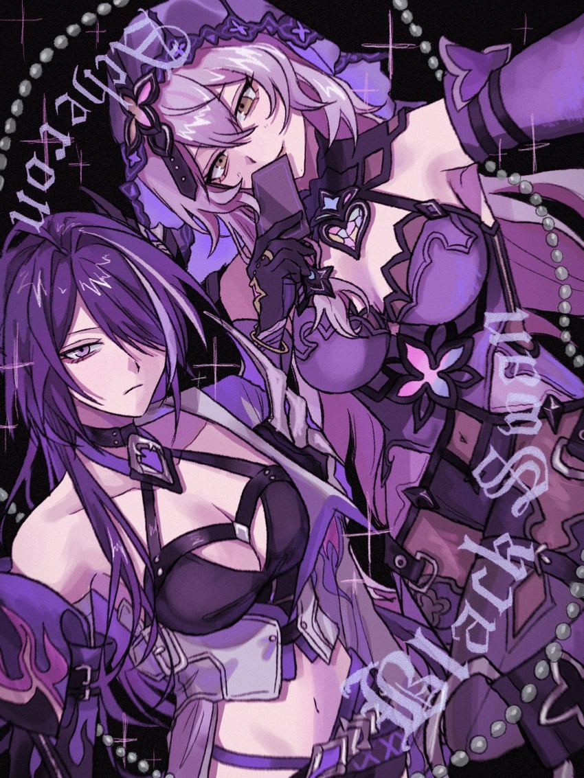 acheron and black swan (honkai and 1 more) drawn by l0ver_t_t