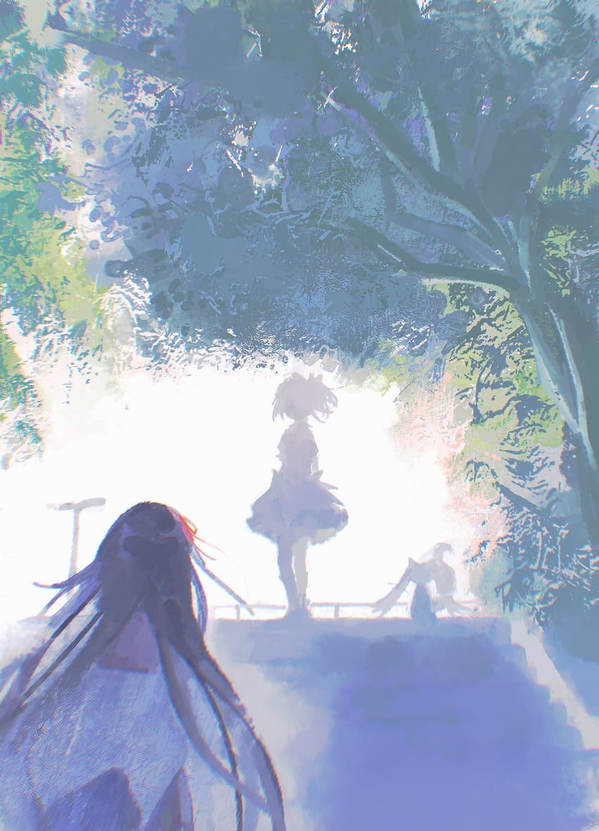 akemi homura, kaname madoka, and kyubey (mahou shoujo madoka magica) drawn by daisygreen