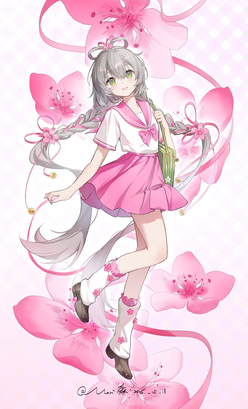 luo tianyi (vocaloid and 1 more) drawn by morimori_(14292311)