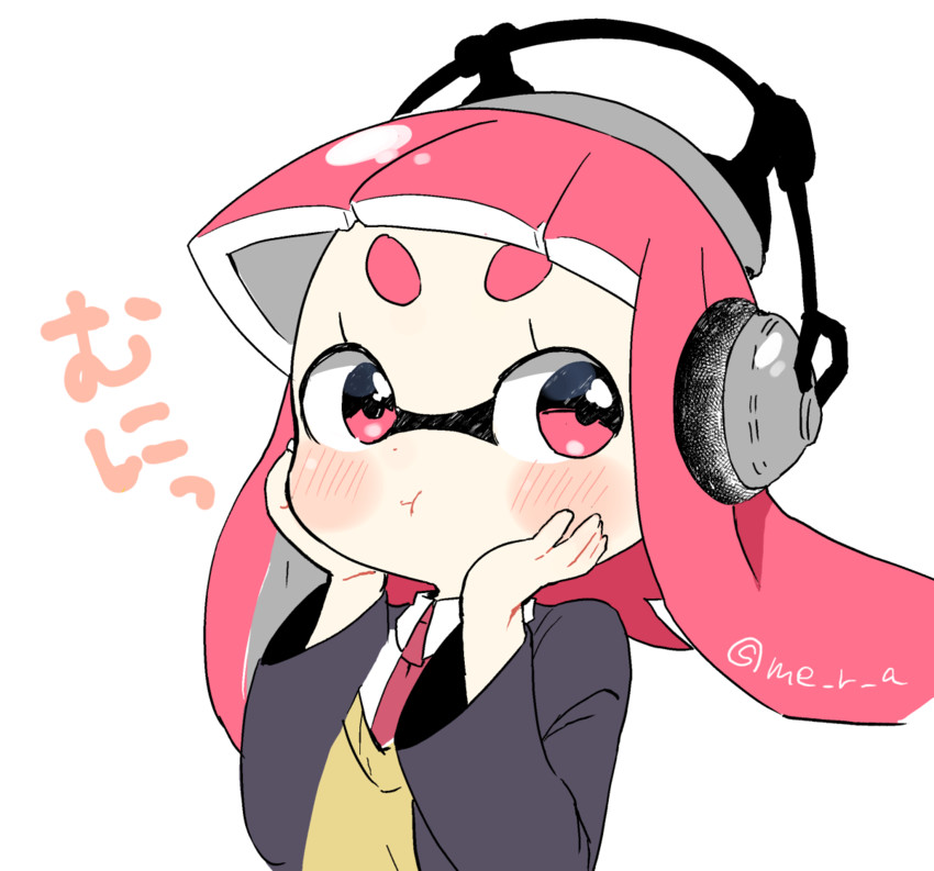 inkling player character and inkling girl (splatoon and 1 more) drawn by amamiya_yuumu