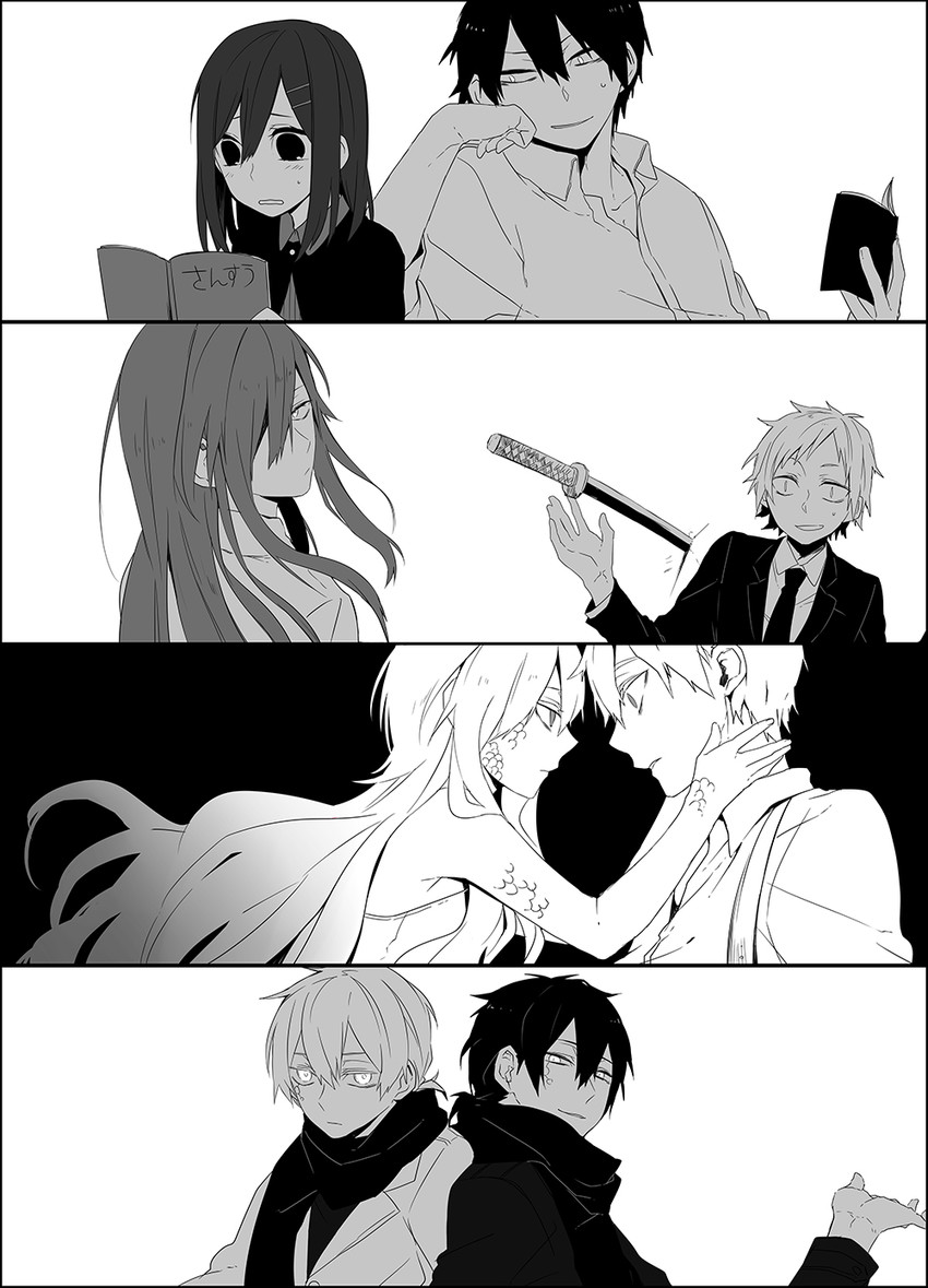 tateyama ayano, kozakura marry, kisaragi shintarou, kido tsubomi, kano shuuya, and 3 more (kagerou project) drawn by asahimachi