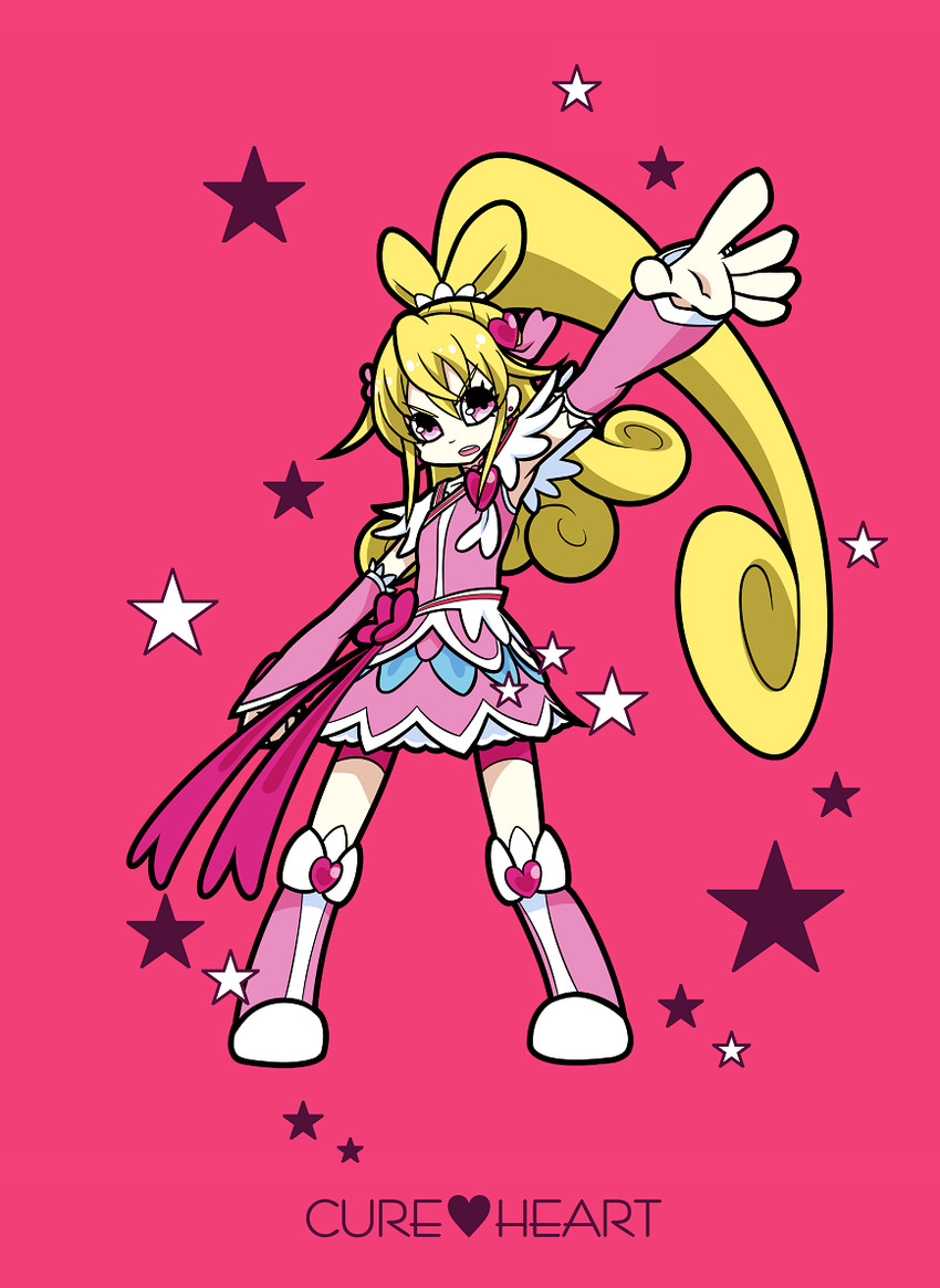 aida mana and cure heart (precure and 1 more) drawn by ebis