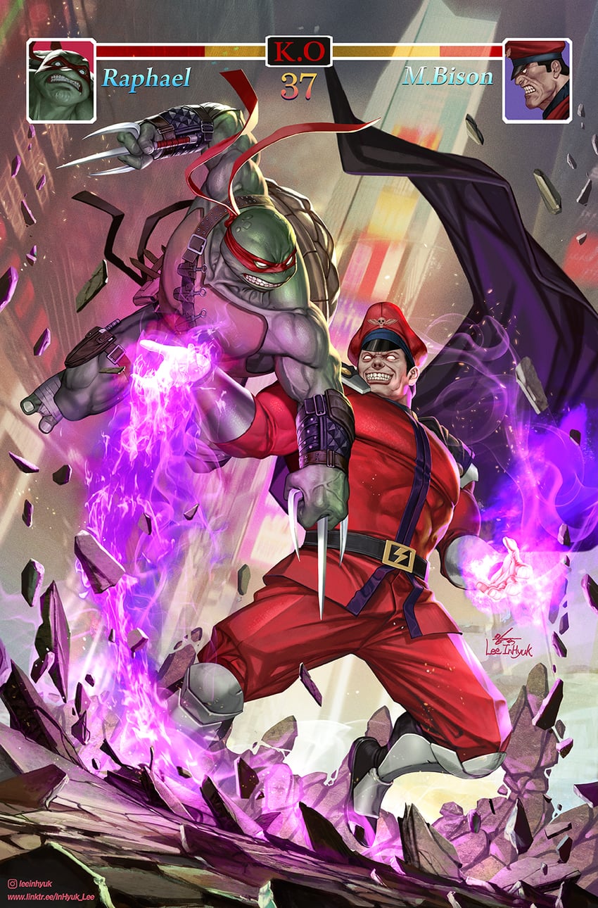 m. bison and raphael (street fighter and 5 more) drawn by in-hyuk_lee