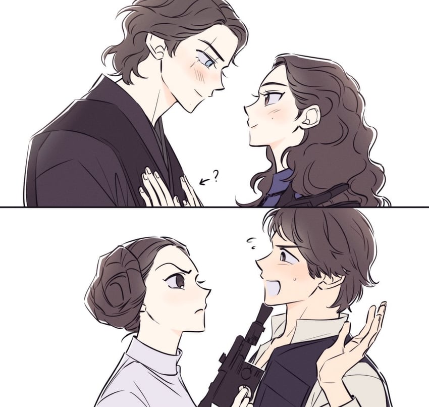 princess leia, anakin skywalker, han solo, and padme amidala (star wars and 2 more) drawn by skdlfjgrp