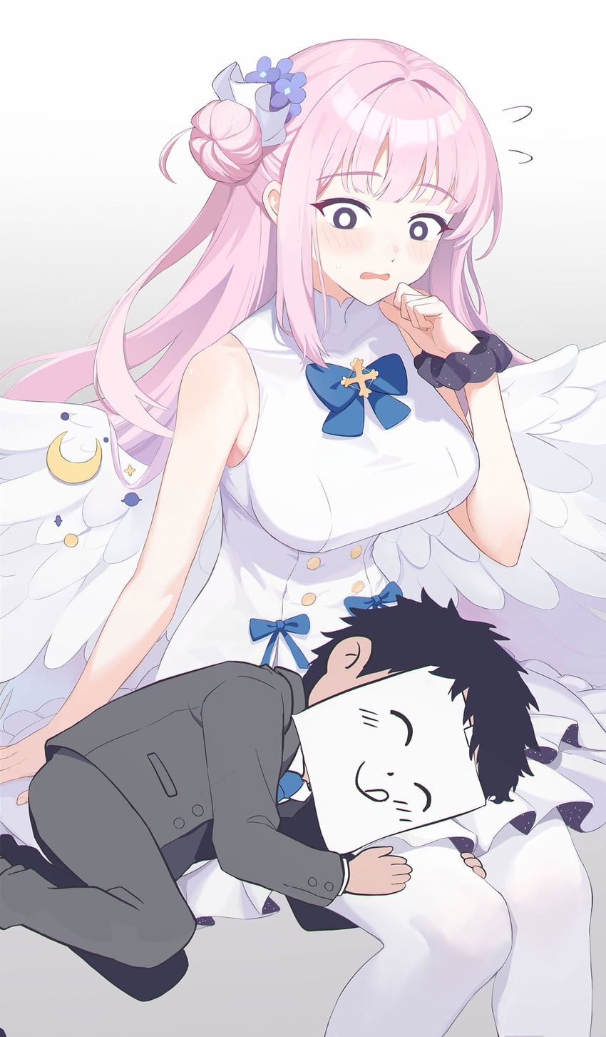 sensei and mika (blue archive) drawn by ku_qiao_kujo