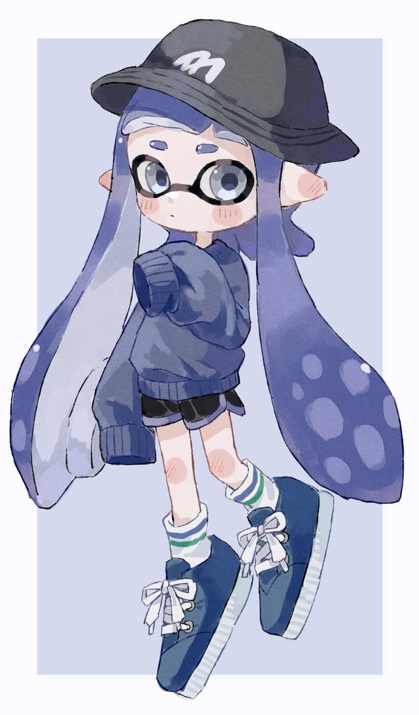 inkling player character and inkling girl (splatoon) drawn by myon_rio