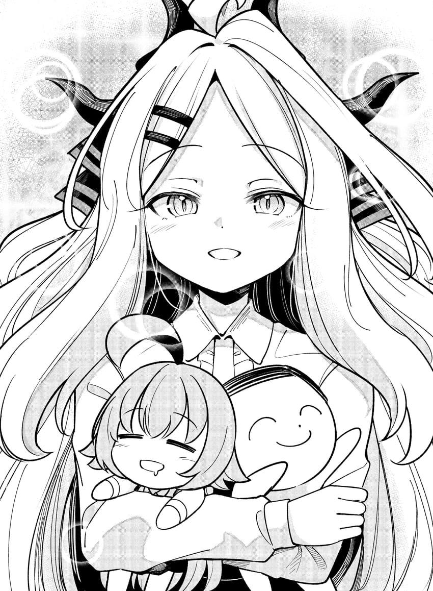 sensei, doodle sensei, hina, and hoshino (blue archive) drawn by moja_(moja4192)