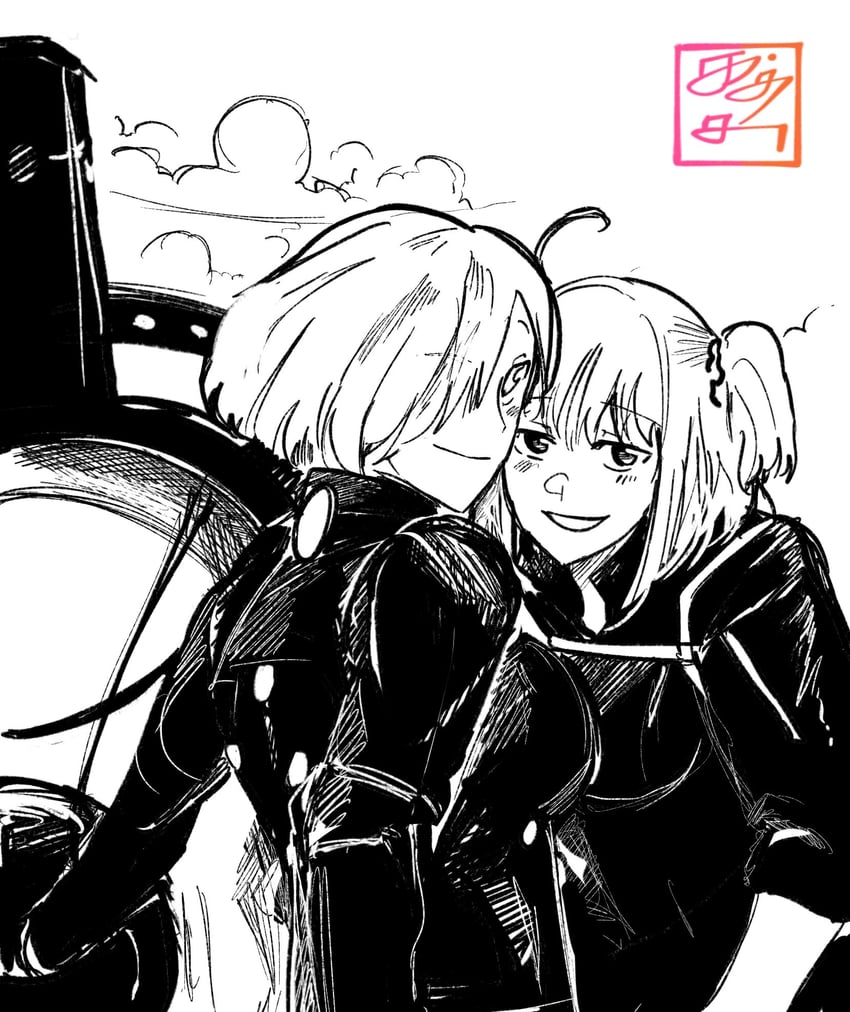 mash kyrielight and fujimaru ritsuka (fate and 1 more) drawn by katsutacle