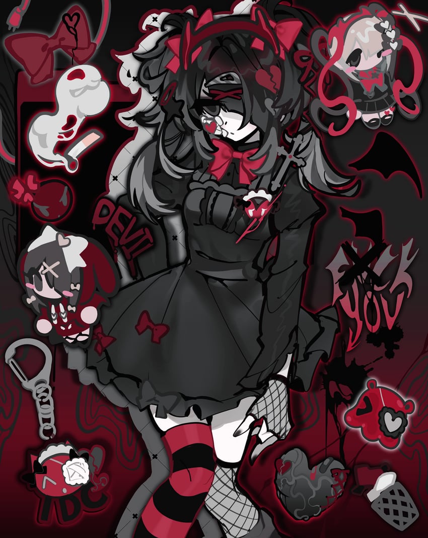 chouzetsusaikawa tenshi-chan and ame-chan (needy girl overdose) drawn by mokiette