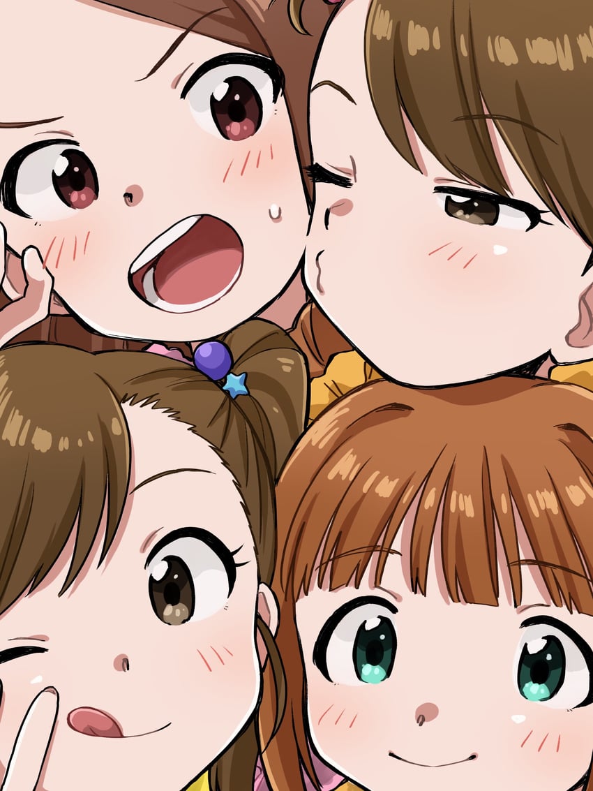 minase iori, takatsuki yayoi, futami mami, and futami ami (idolmaster) drawn by naruse_ill