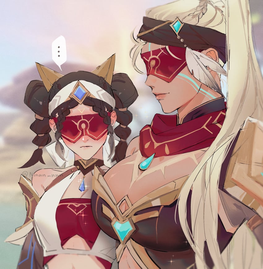 eremite desert clearwater and eremite galehunter (genshin impact) drawn by ninan_nnn