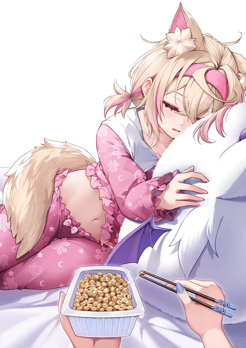 fuwawa abyssgard, mococo abyssgard, and perroccino (hololive and 1 more) drawn by curry_bowl