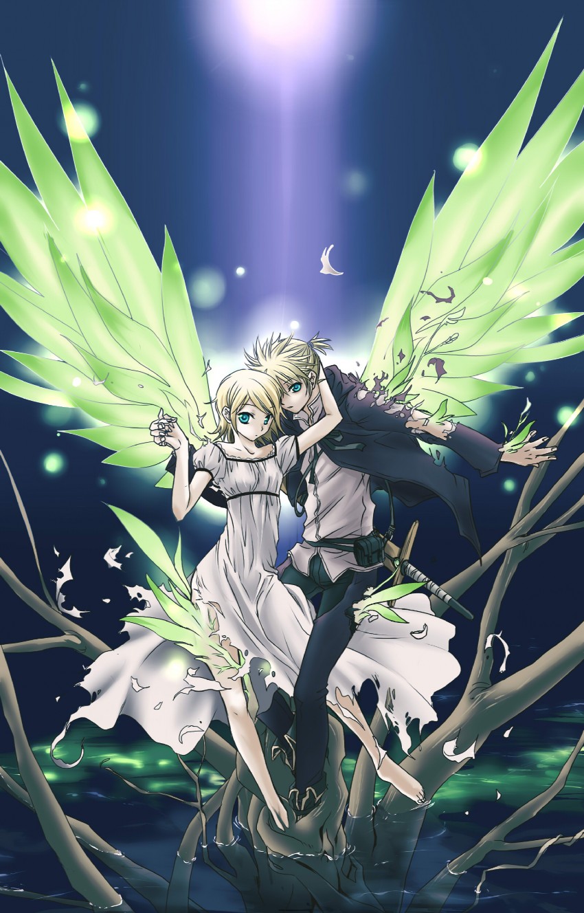 kagamine rin and kagamine len (vocaloid) drawn by nanao_(moriringo)