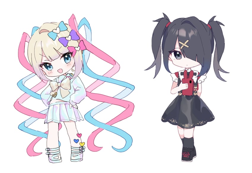 chouzetsusaikawa tenshi-chan and ame-chan (needy girl overdose) drawn by kabe_(zp66104)