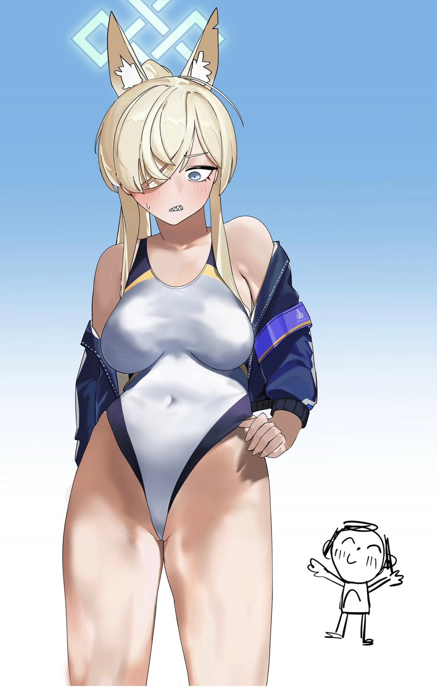 sensei, doodle sensei, and kanna (blue archive) drawn by bbocsean