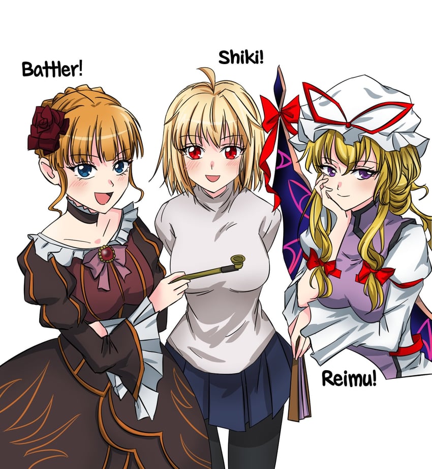 yakumo yukari, arcueid brunestud, and beatrice (touhou and 2 more) drawn by kimleepark1129