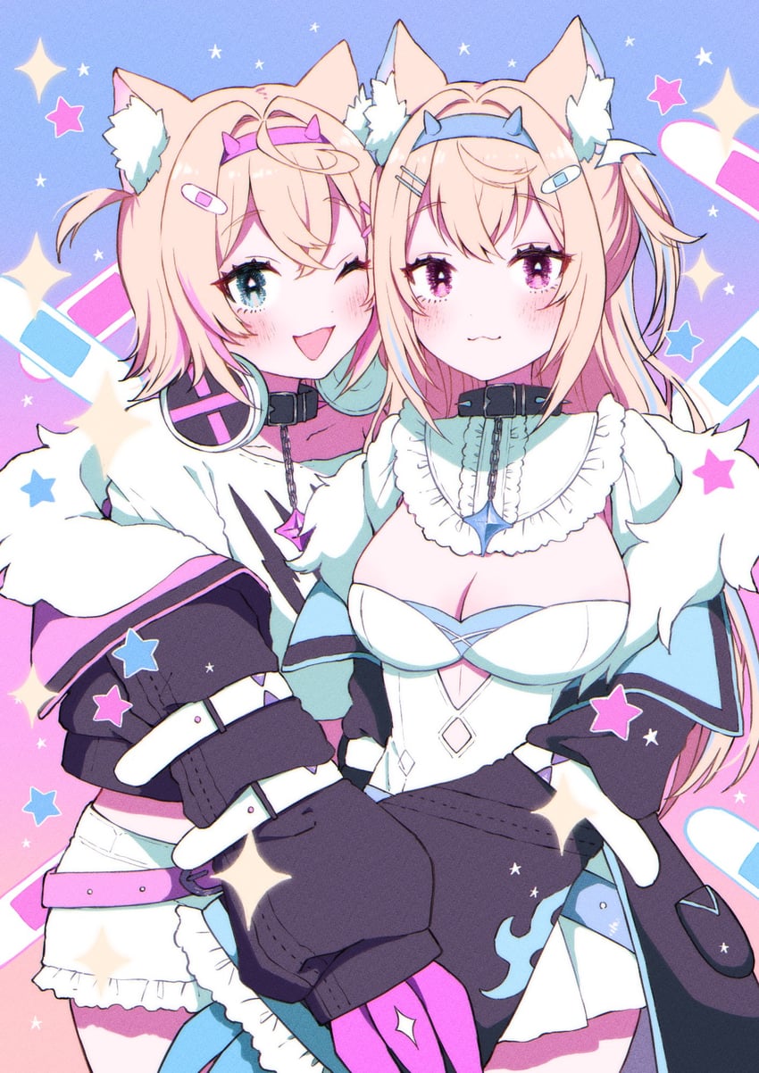 fuwawa abyssgard and mococo abyssgard (hololive and 1 more) drawn by maumauma_mau