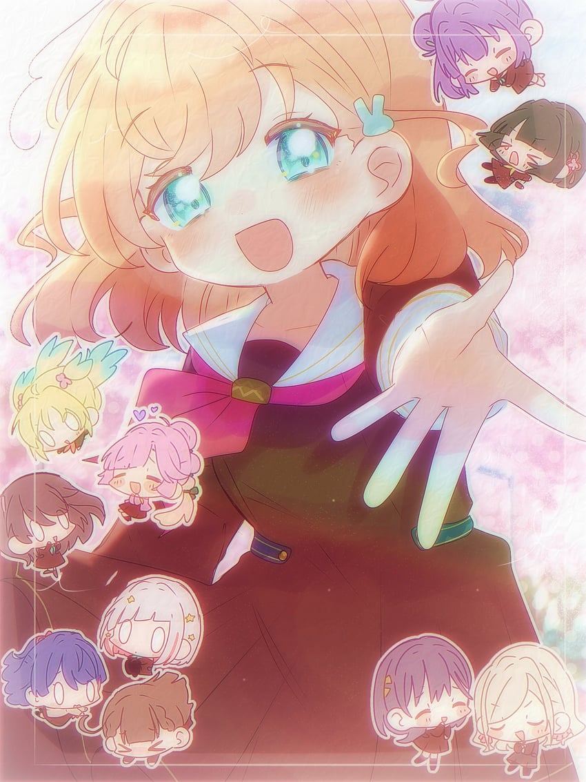 hinoshita kaho, fujishima megumi, otomune kozue, murano sayaka, yugiri tsuzuri, and 6 more (love live! and 1 more) drawn by col_person