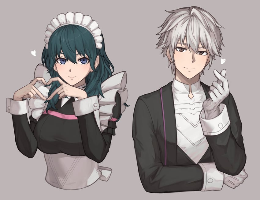 female byleth and male robin (fire emblem and 2 more) drawn by zuzu_(ywpd8853)