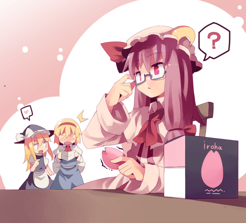 kirisame marisa, alice margatroid, and patchouli knowledge (touhou and 1 more) drawn by fuukadia_(narcolepsy)