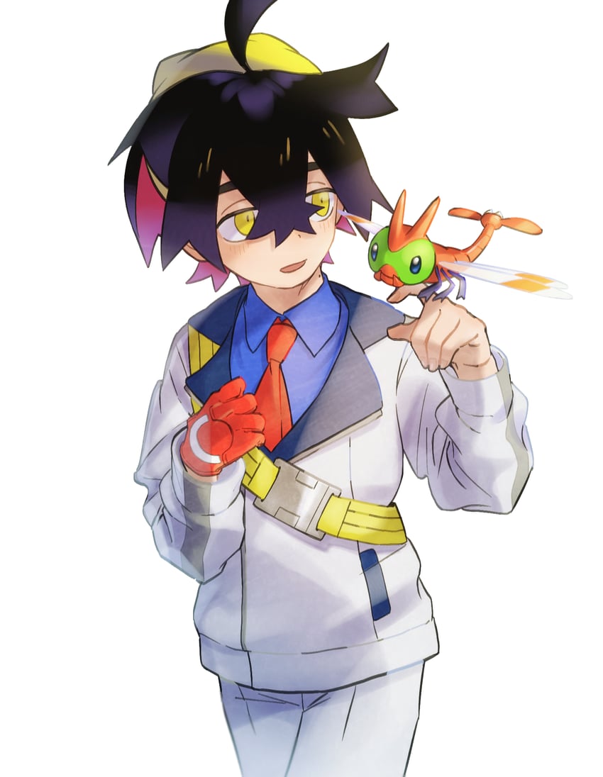 kieran and yanma (pokemon and 1 more) drawn by mkkn_5f