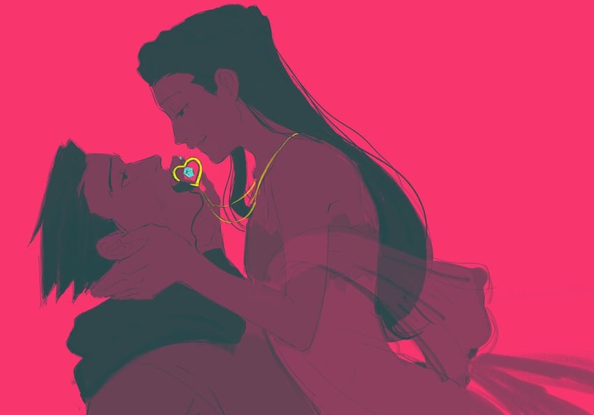 phoenix wright and dahlia hawthorne (ace attorney and 1 more) drawn by vivi95862484