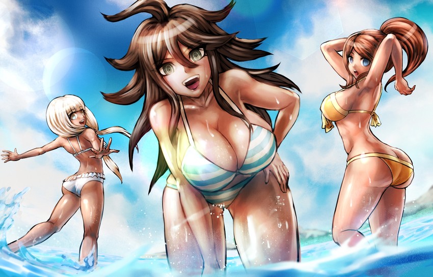 yonaga angie, asahina aoi, and owari akane (danganronpa and 3 more) drawn by minster_(dooke)