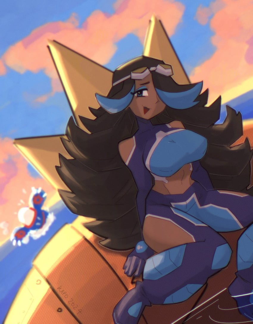 kyogre and shelly (pokemon and 1 more) drawn by kap.o