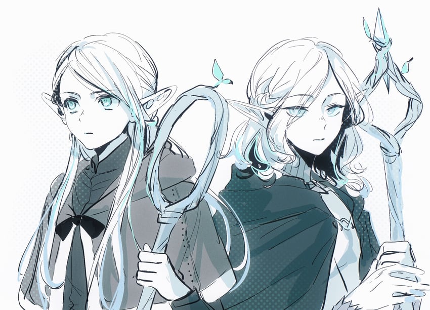 marcille donato and mithrun (dungeon meshi) drawn by uan_kolerate