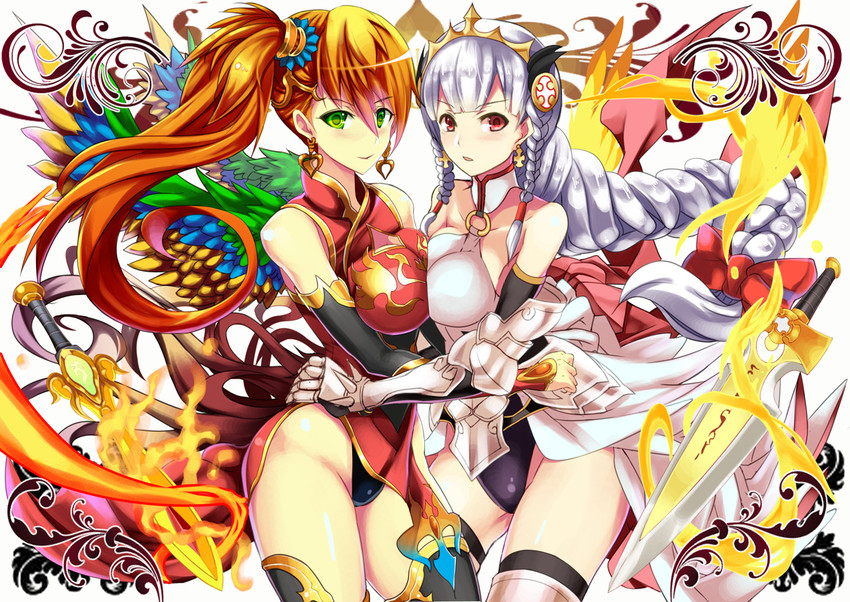 valkyrie, light valkyrie, and leilan (puzzle & dragons) drawn by yuu_(asaiyuji)