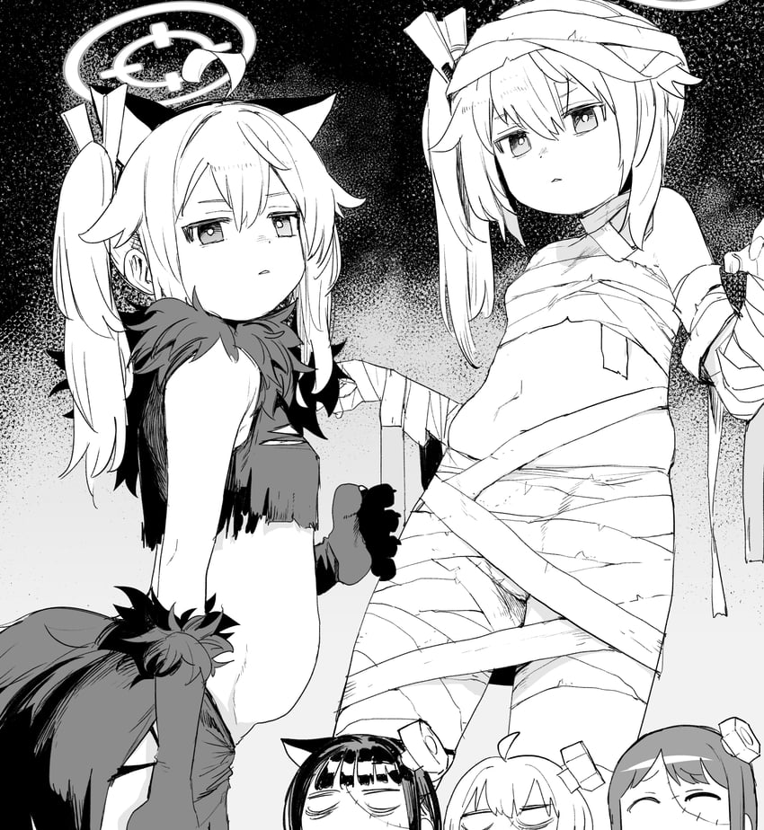 kazusa, natsu, yoshimi, and airi (blue archive) drawn by sadamatsu_ryuuichi