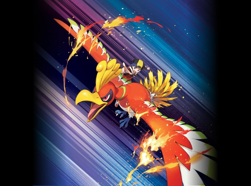 ethan and ho-oh (pokemon and 2 more) drawn by blanco026