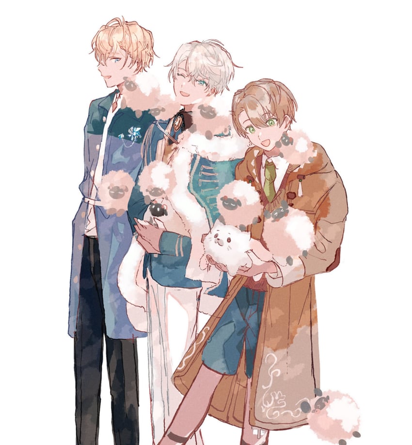heathcliff blanchett, arthur grandwell, and mitile flores (mahoutsukai no yakusoku) drawn by 22kolink