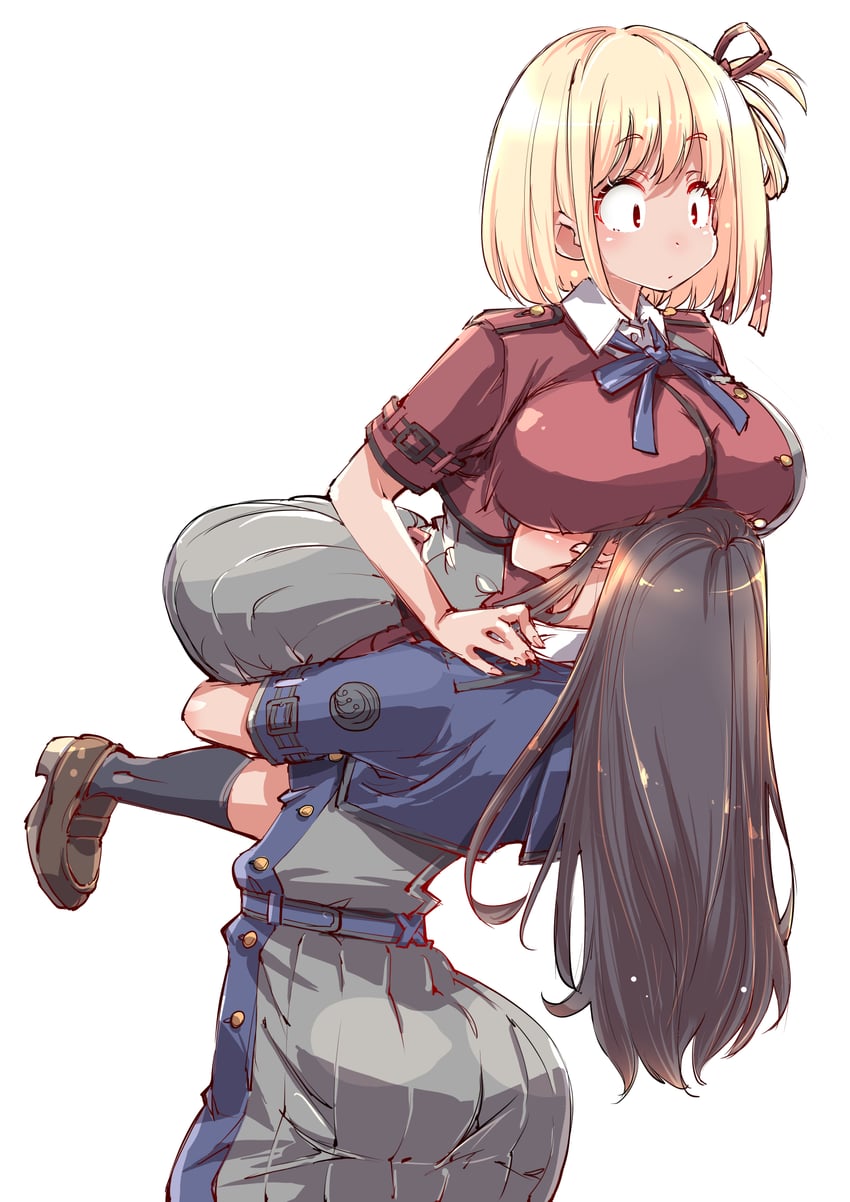 nishikigi chisato and inoue takina (lycoris recoil) drawn by yazawa_mana